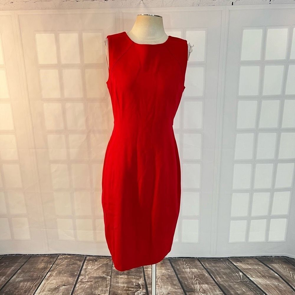 Talbots NWT sleeveless red business professional sheath dress size 6